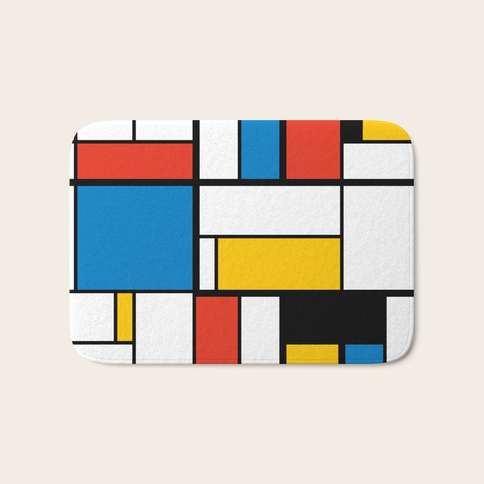 Mondrian De Stijl Modern Art Bath Mat Gallery Image 1