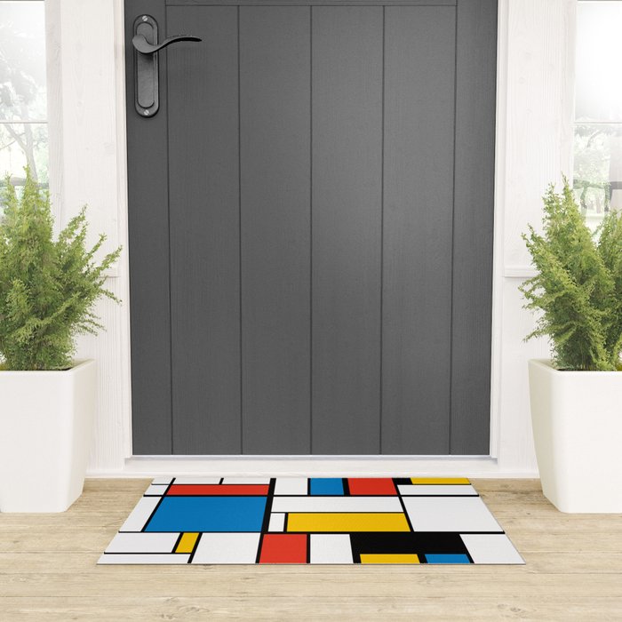 Mondrian De Stijl Modern Art Welcome Mat Gallery Image 3