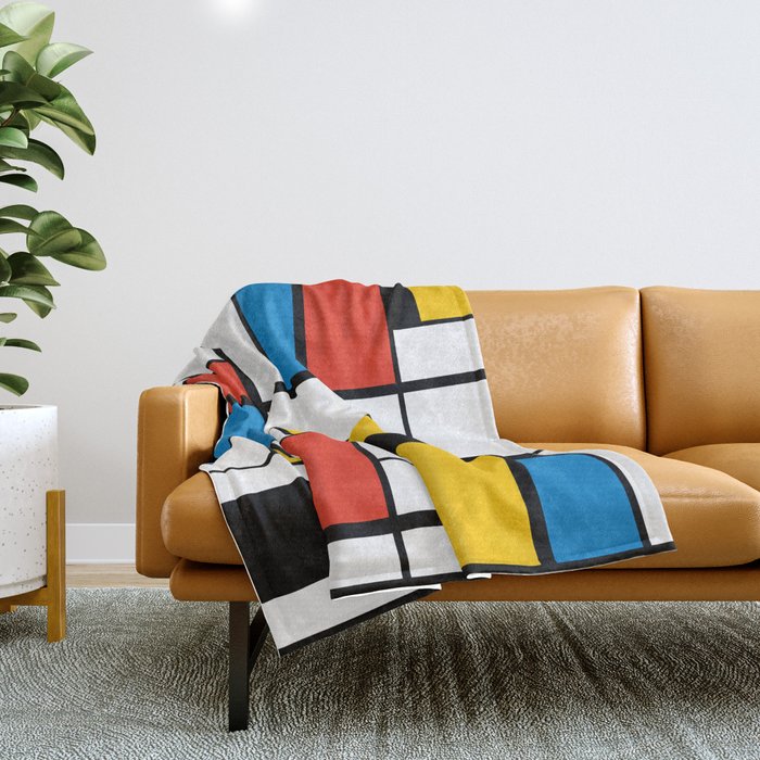 Mondrian De Stijl Modern Art Throw Blanket Gallery Image 1