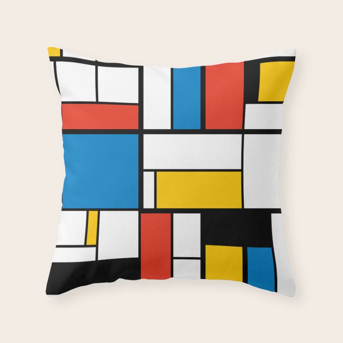 Mondrian De Stijl Modern Art Throw Pillow Gallery Image 6