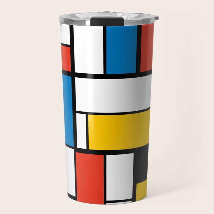 Mondrian De Stijl Modern Art Travel Mug Gallery Image 1