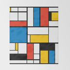 Mondrian De Stijl Modern Art Throw Blanket Gallery Image 2