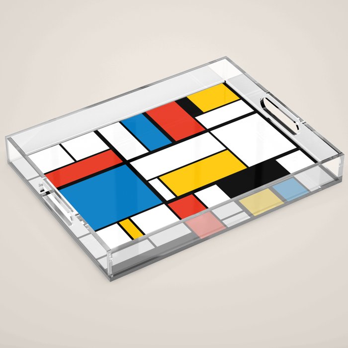 Mondrian De Stijl Modern Art Acrylic Tray Gallery Image 1