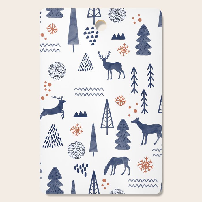 Deer Christmas forest Cutting Board Gallery Image 1