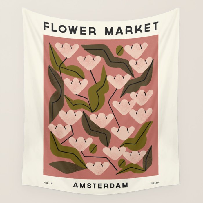 Flower Market No. 8 Wall Tapestry Gallery Image 4