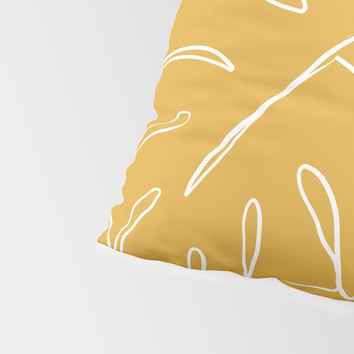 Monstera minimal - yellow Pillow Sham Gallery Image 4