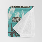 Island Tiki Aqua Throw Blanket Gallery Image 3