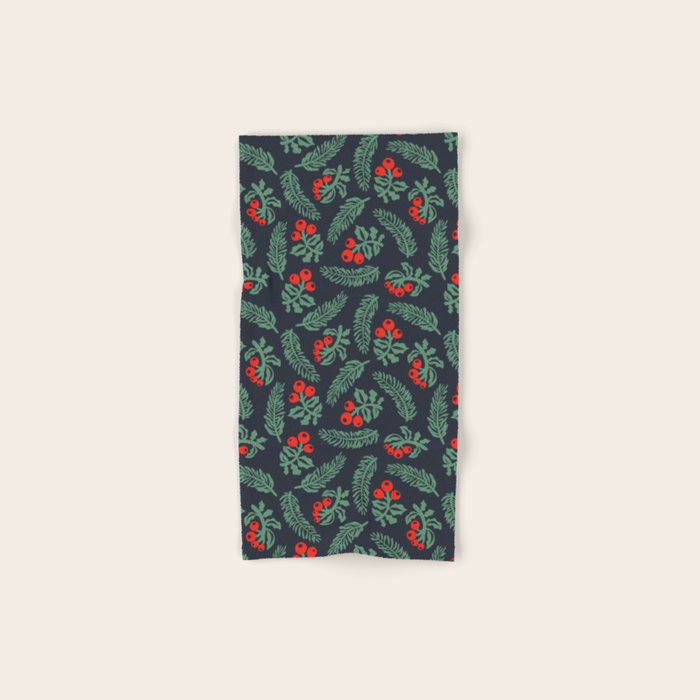 Christmas Greenery Bath Towel Gallery Image 1