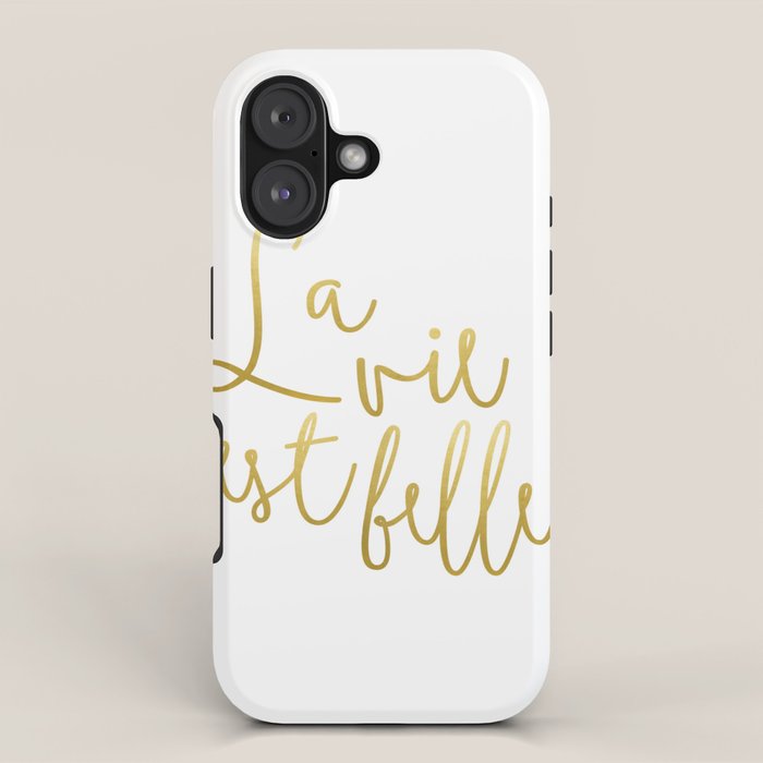 La vie est belle #society6 #typography #buyart iPhone Case Gallery Image 1