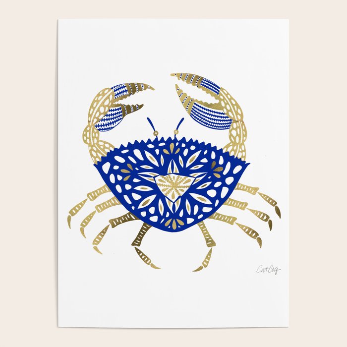 Crab - Navy & Gold Poster Gallery Image 4