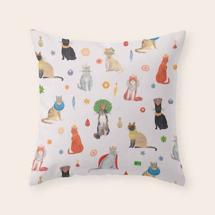 Cat Queens Throw Pillow Gallery Image 6