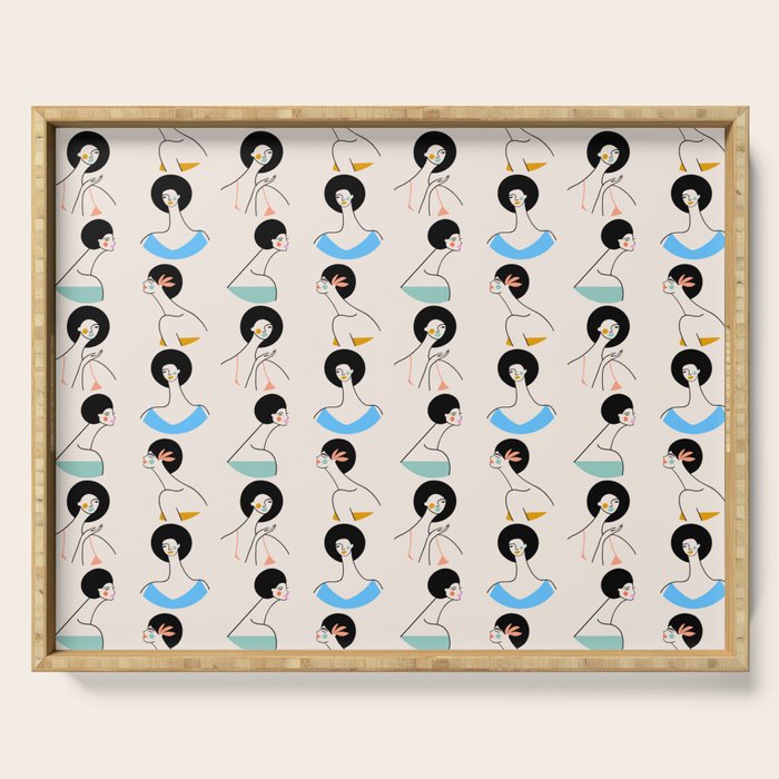Retro Ladies Pattern Serving Tray Gallery Image 1
