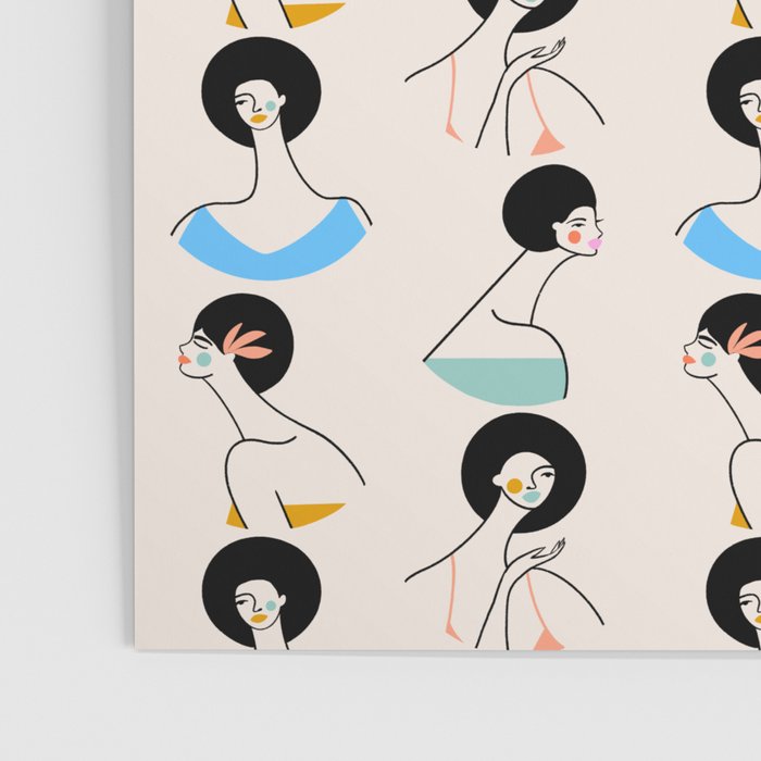 Retro Ladies Pattern Poster Gallery Image 3