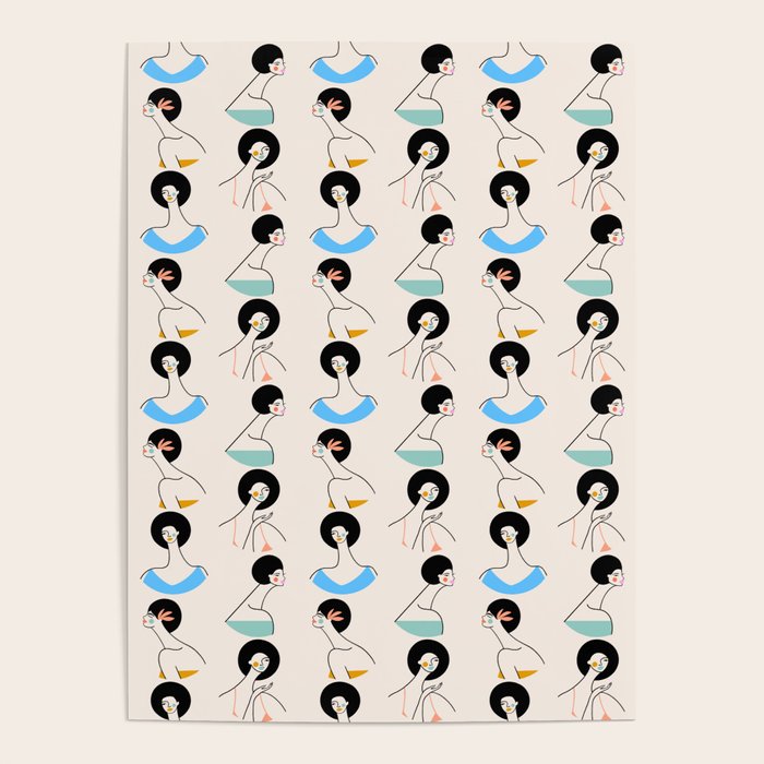 Retro Ladies Pattern Poster Gallery Image 4