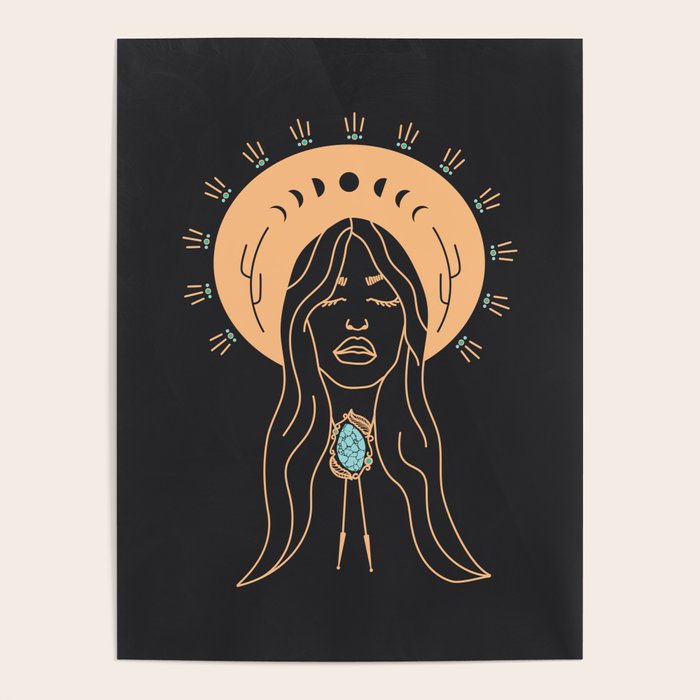 Desert Angel in Peach & Grey Poster Gallery Image 1