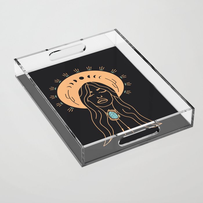 Desert Angel in Peach & Grey Acrylic Tray Gallery Image 1