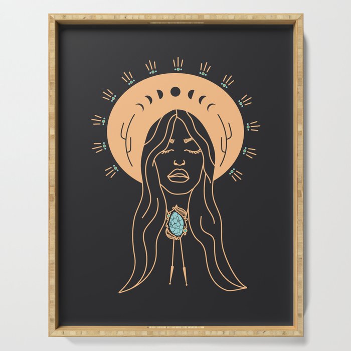 Desert Angel in Peach & Grey Serving Tray Gallery Image 1