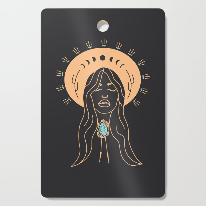Desert Angel in Peach & Grey Cutting Board Gallery Image 1