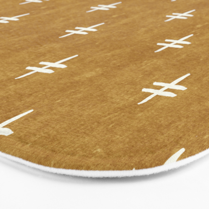 double cross on mustard  Bath Mat Gallery Image 3