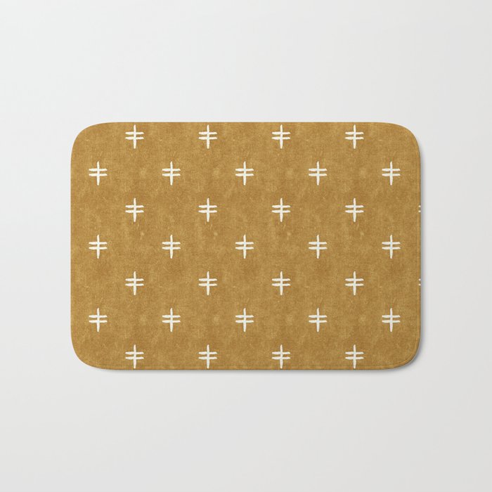 double cross on mustard  Bath Mat Gallery Image 1
