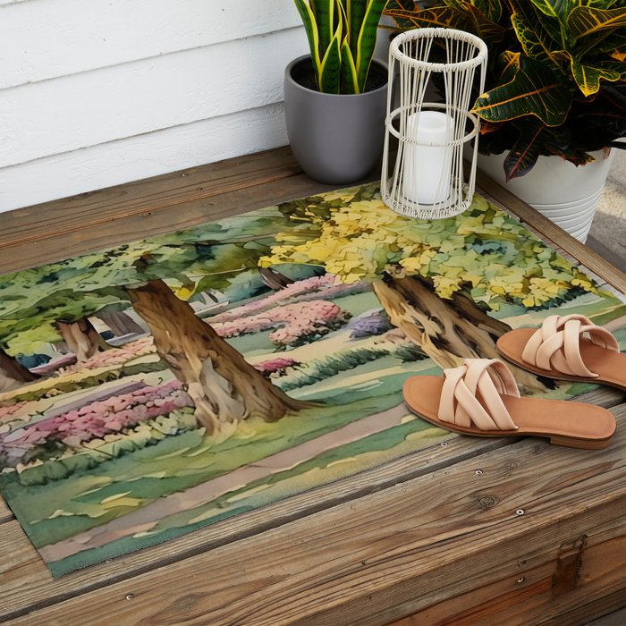 A beautiful day at the park Outdoor Rug Gallery Image 2