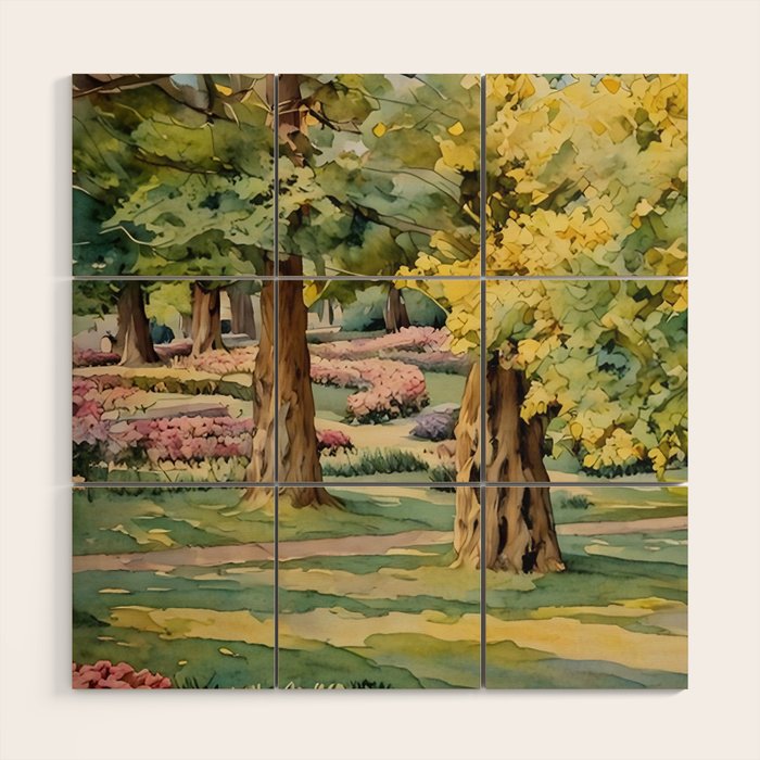 A beautiful day at the park Wood Wall Art Gallery Image 1