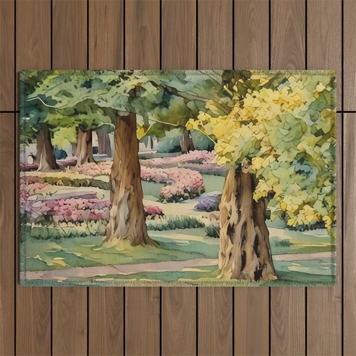 A beautiful day at the park Outdoor Rug Gallery Image 1