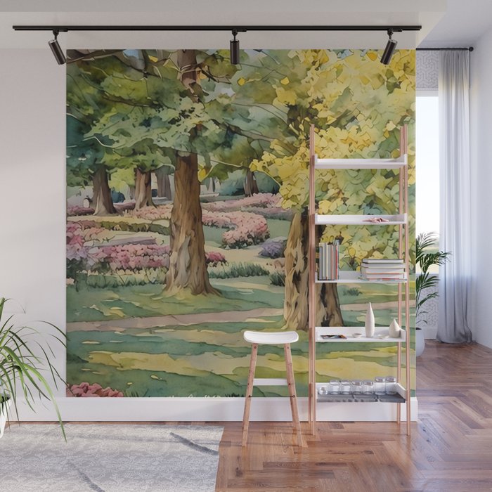 A beautiful day at the park Wall Mural Gallery Image 1