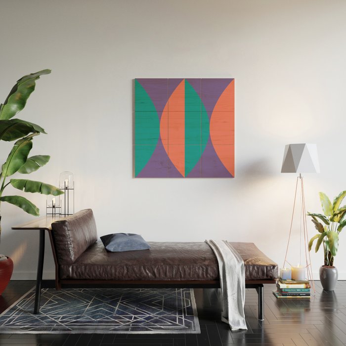 Passion Flower Geometry Wood Wall Art Gallery Image 2