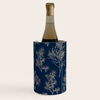 Botanical Cottage Floral Pattern Navy Blue and Beige Wine Chiller Gallery Image 2