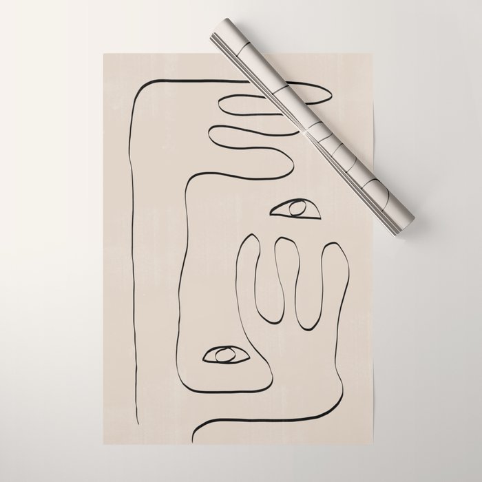 Her, Abstract Face Wrapping Paper Gallery Image 1