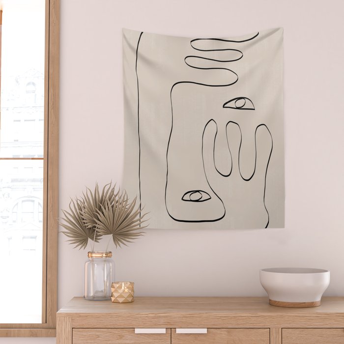 Her, Abstract Face Wall Tapestry Gallery Image 2