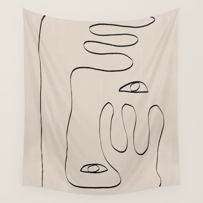 Her, Abstract Face Wall Tapestry Gallery Image 4
