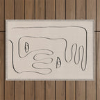 Her, Abstract Face Outdoor Rug Gallery Image 1