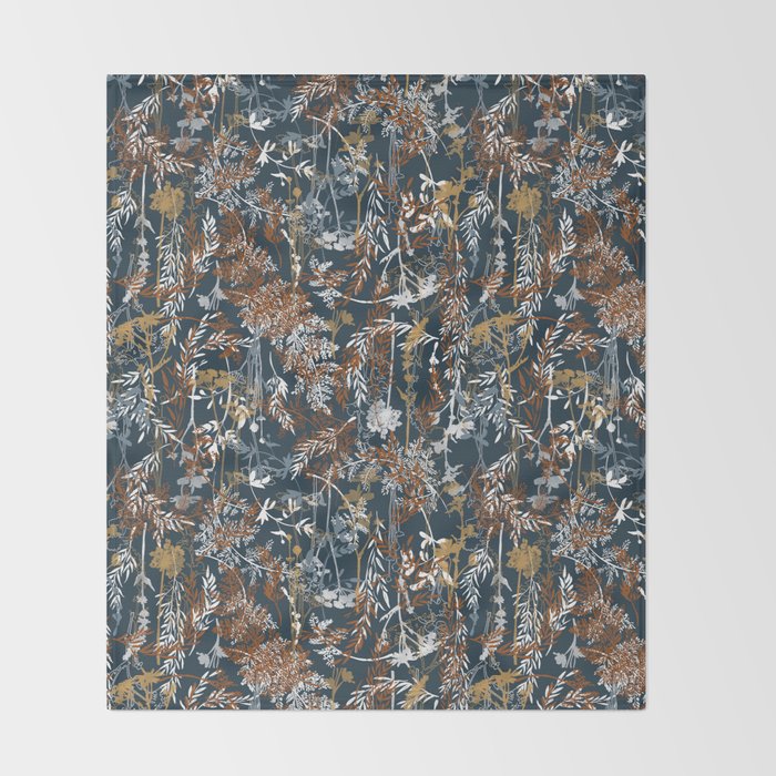 Abstract Forest Night A Throw Blanket Gallery Image 2