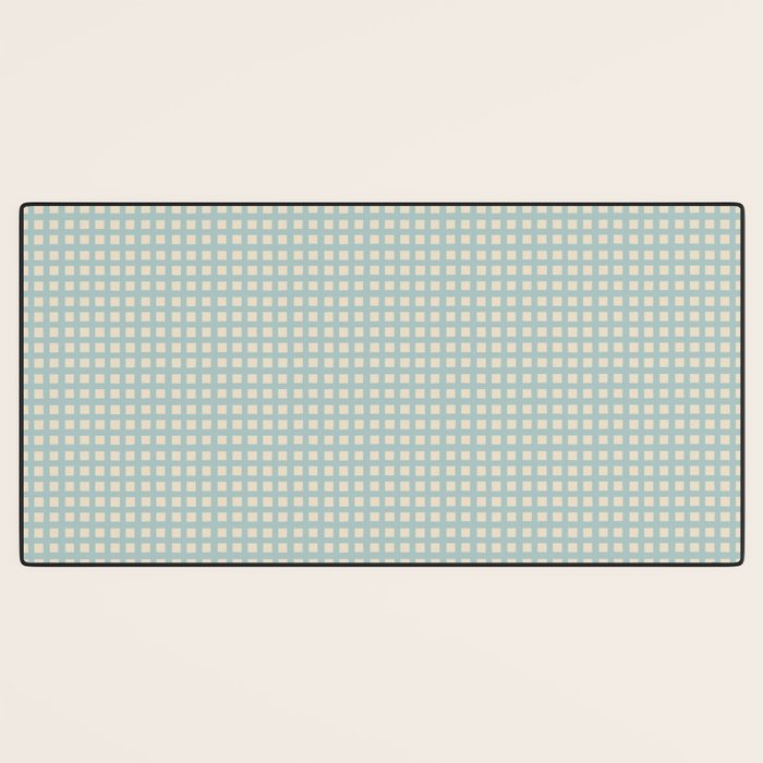 Blue geometric gingham grid art pattern Desk Mat Gallery Image 3