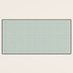 Blue geometric gingham grid art pattern Desk Mat Gallery Image 3
