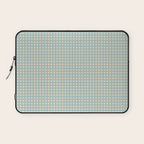 Blue geometric gingham grid art pattern Laptop Sleeve Gallery Image 1