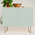 Blue geometric gingham grid art pattern Credenza Gallery Image 1
