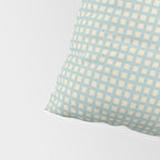 Blue geometric gingham grid art pattern Pillow Sham Gallery Image 4