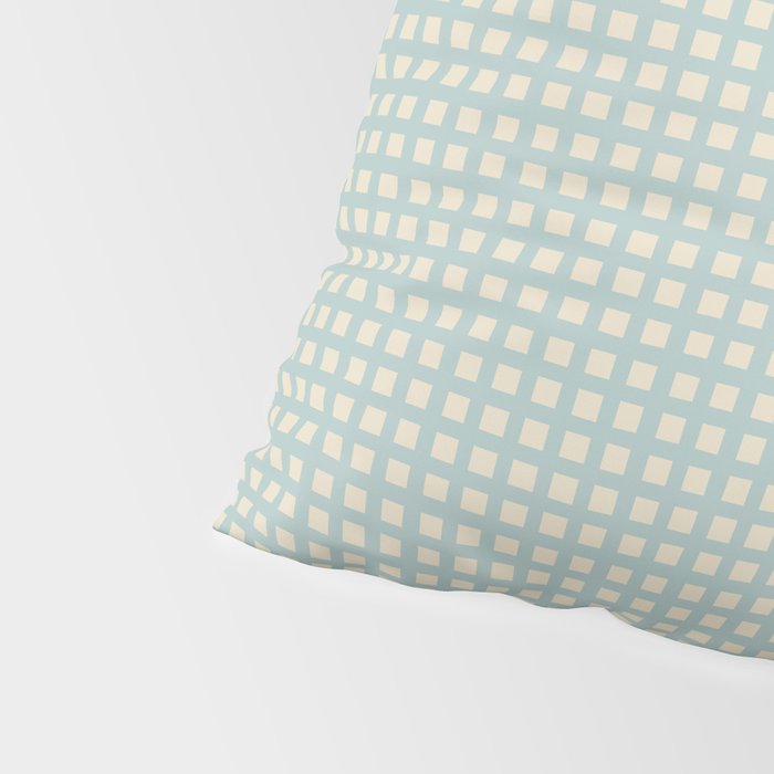 Blue geometric gingham grid art pattern Pillow Sham Gallery Image 4