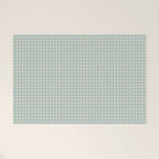Blue geometric gingham grid art pattern Welcome Mat Gallery Image 1