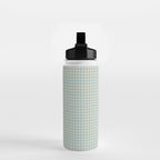 Blue geometric gingham grid art pattern Water Bottle Gallery Image 2
