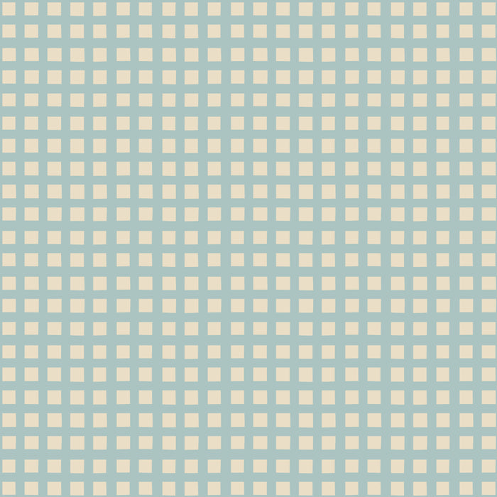 Blue geometric gingham grid art pattern Coffee Mug Gallery Image 2