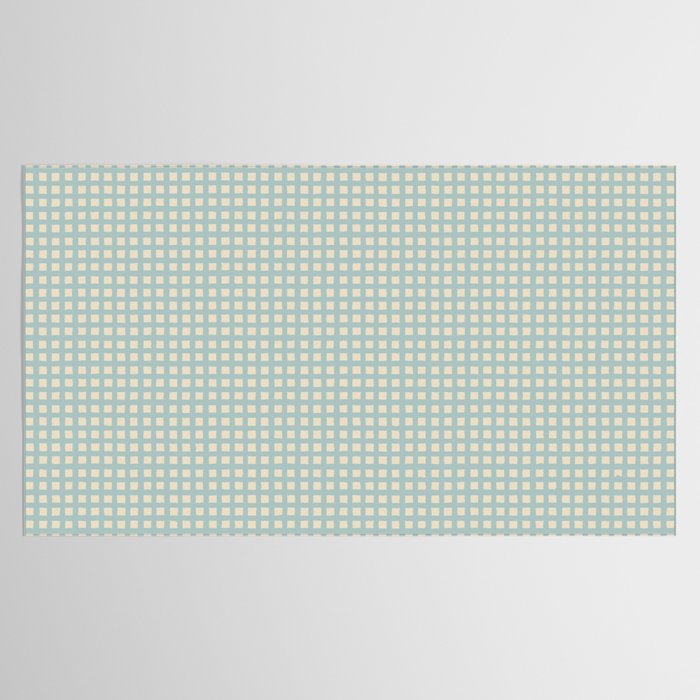 Blue geometric gingham grid art pattern Tablecloth Gallery Image 2