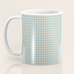 Blue geometric gingham grid art pattern Coffee Mug Gallery Image 3