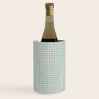 Blue geometric gingham grid art pattern Wine Chiller Gallery Image 3