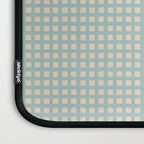 Blue geometric gingham grid art pattern Laptop Sleeve Gallery Image 3
