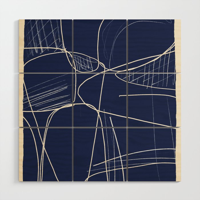 Minimal Abstract Line Art 14 Wood Wall Art Gallery Image 1