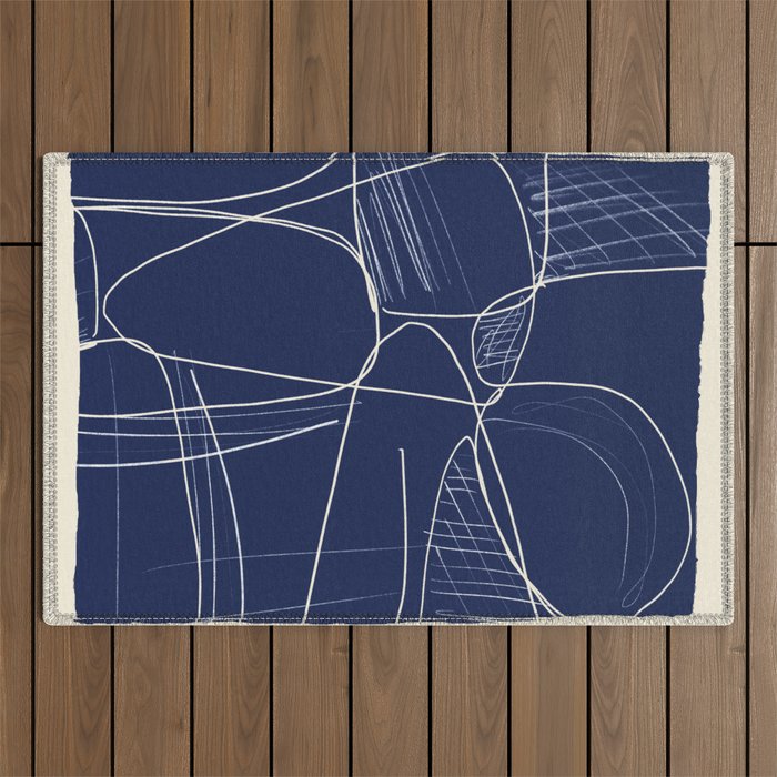 Minimal Abstract Line Art 14 Outdoor Rug Gallery Image 1